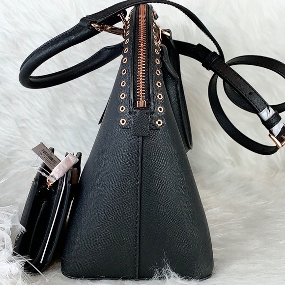 🖤New MICHAEL KORS 🖤 SET BLACK DOME EMMY SATCHEL - Picture 5 of 9